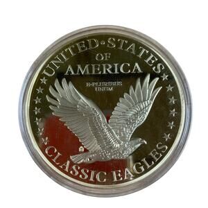 24K Gold Layered Jumbo Liberty Classic Eagles Commemorative Double Eagle Coin